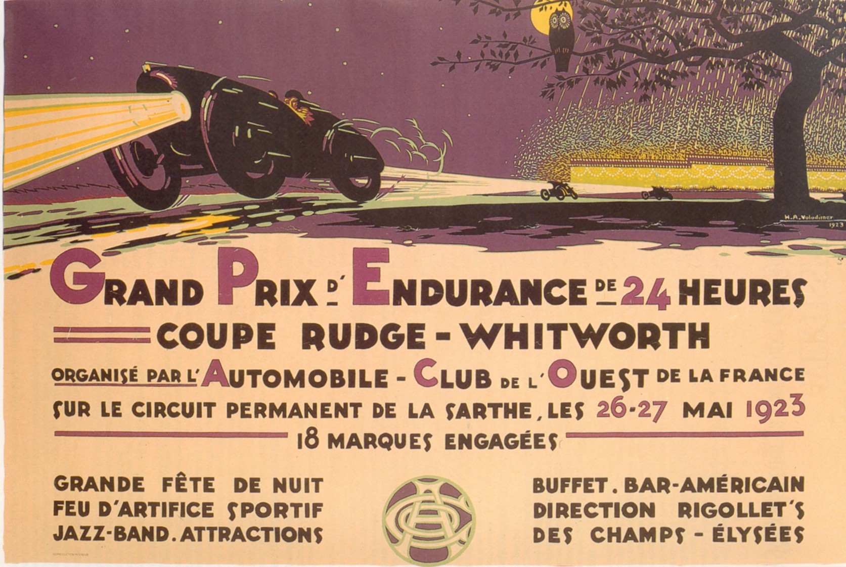 Le Mans 1923 race poster
